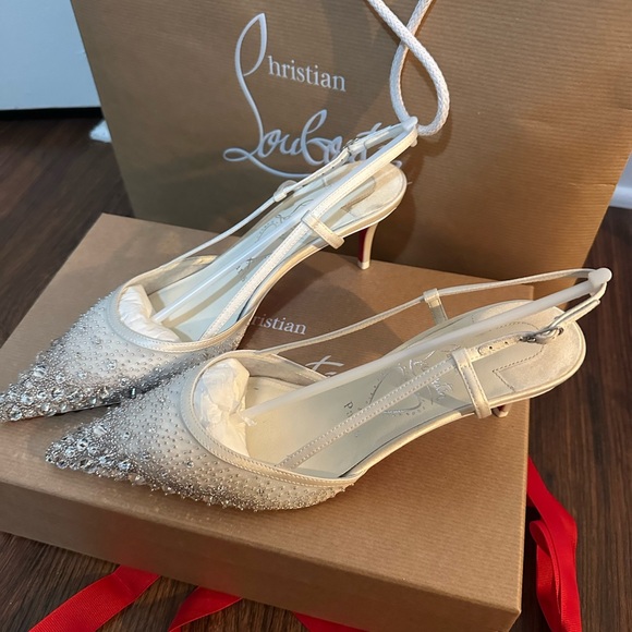 Christian Louboutin Shoes - Christian Louboutin Miss Z Sling Sparkling Slingback Pumps